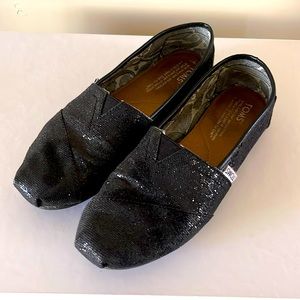 TOMS Black Glitter size 7.5